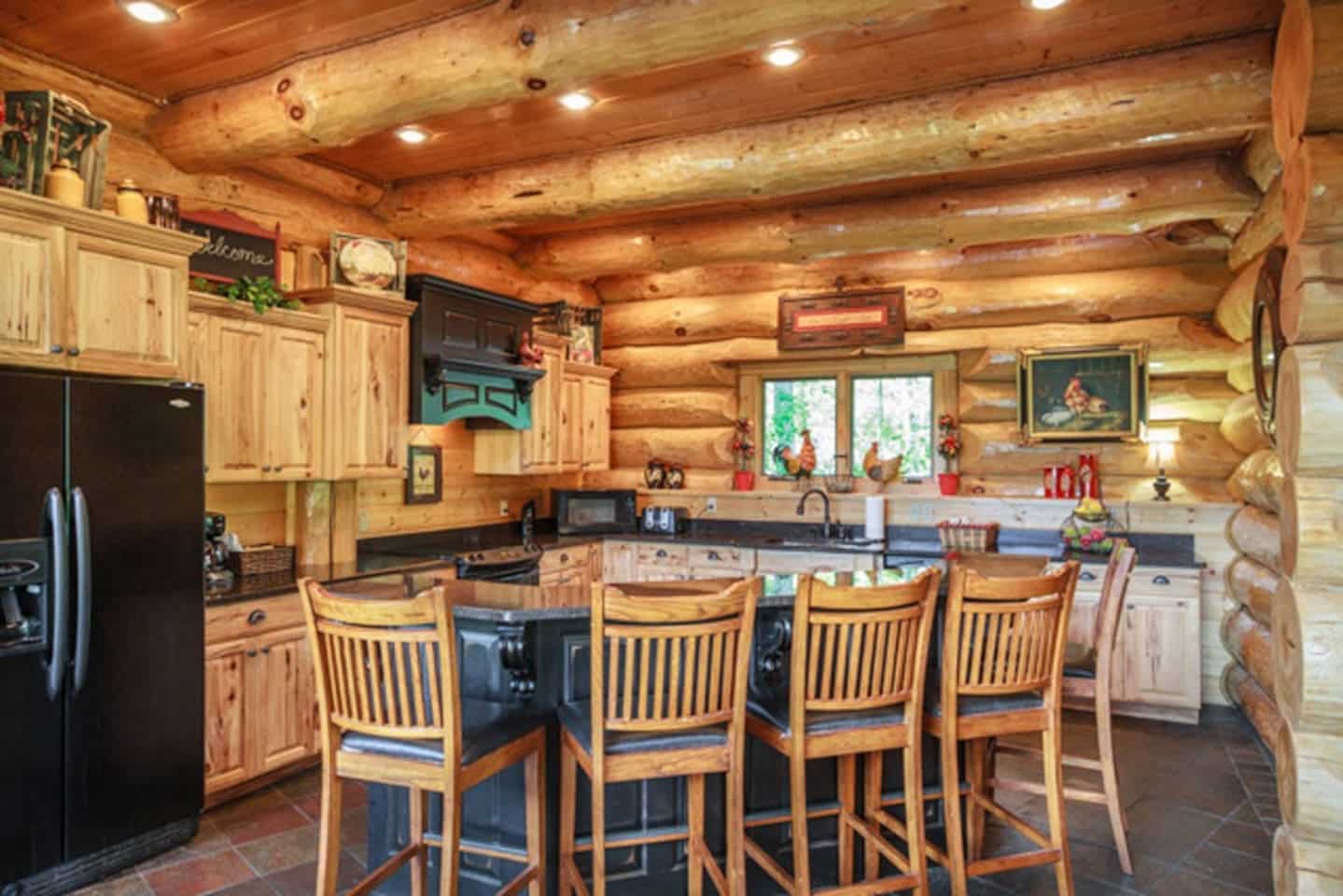 Kitchen with island seating for five