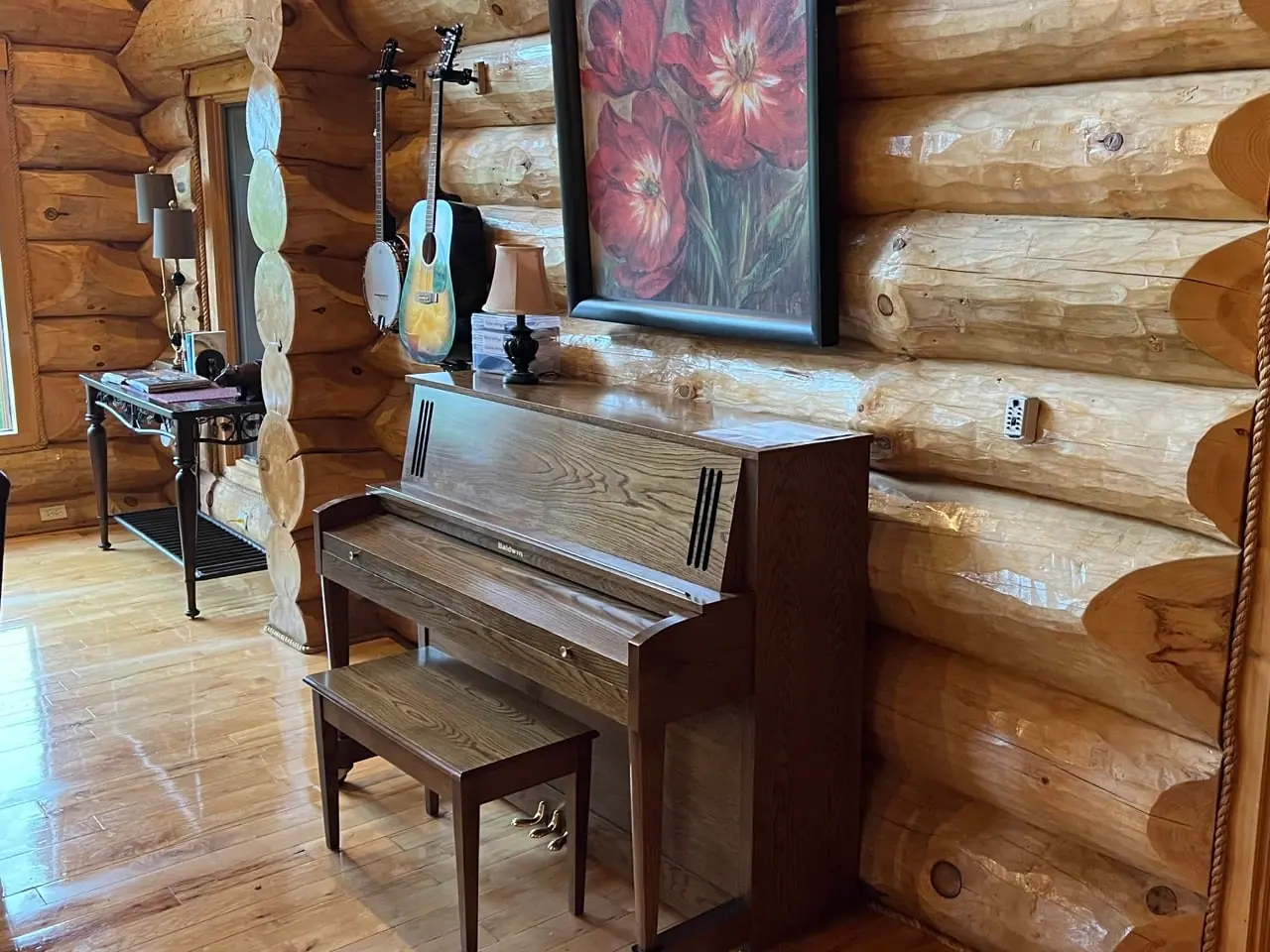 Piano and guitar in the living area