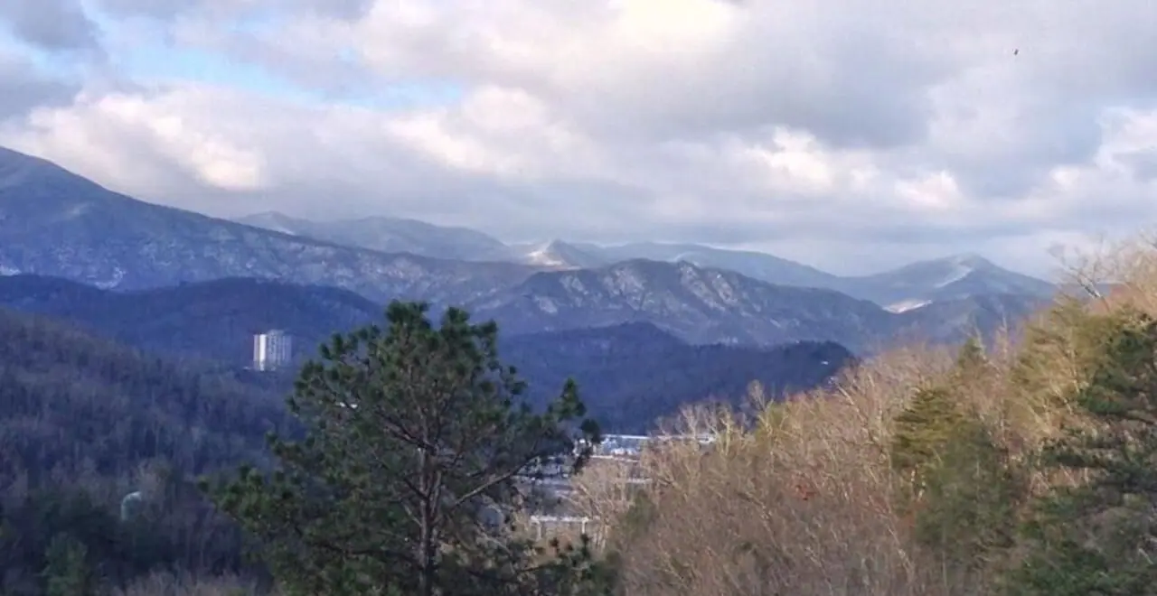 View over Gatlinburg and the Smoky Mountains